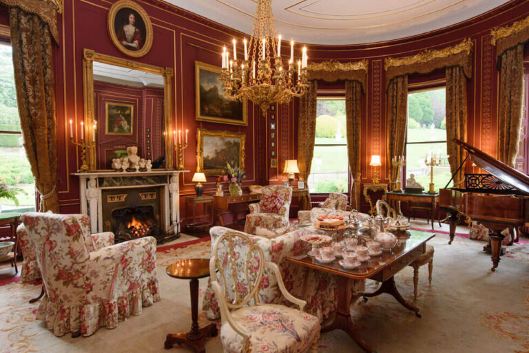 The fireplace in the Red Drawing Room at Tempest Park