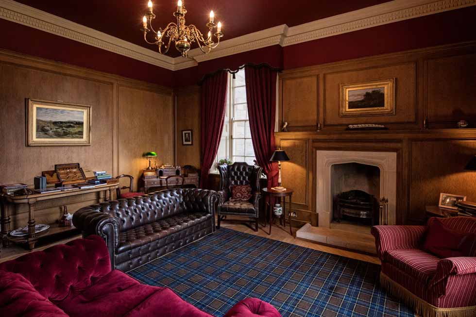 Relax and have a read in Glenapp Castles library Photo of Glenapp Castles library