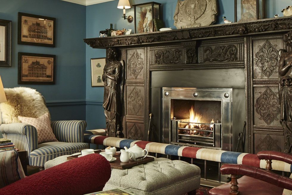 Photo of one of the fireplaces at Goodwood Hotel