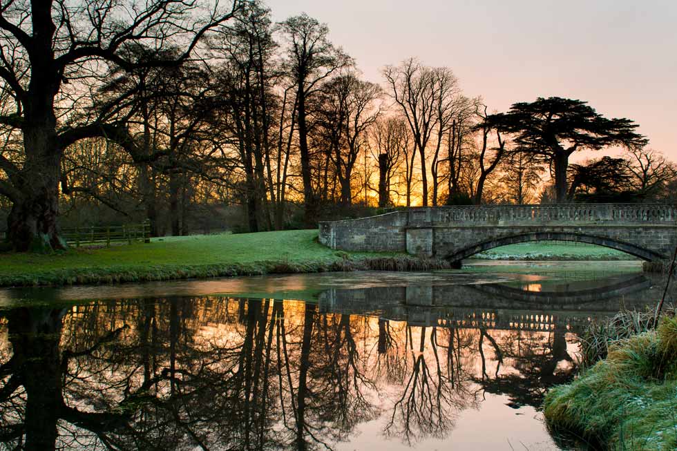 The grounds are also stunning at Hartwell House Image of the bridge at Hartwell House