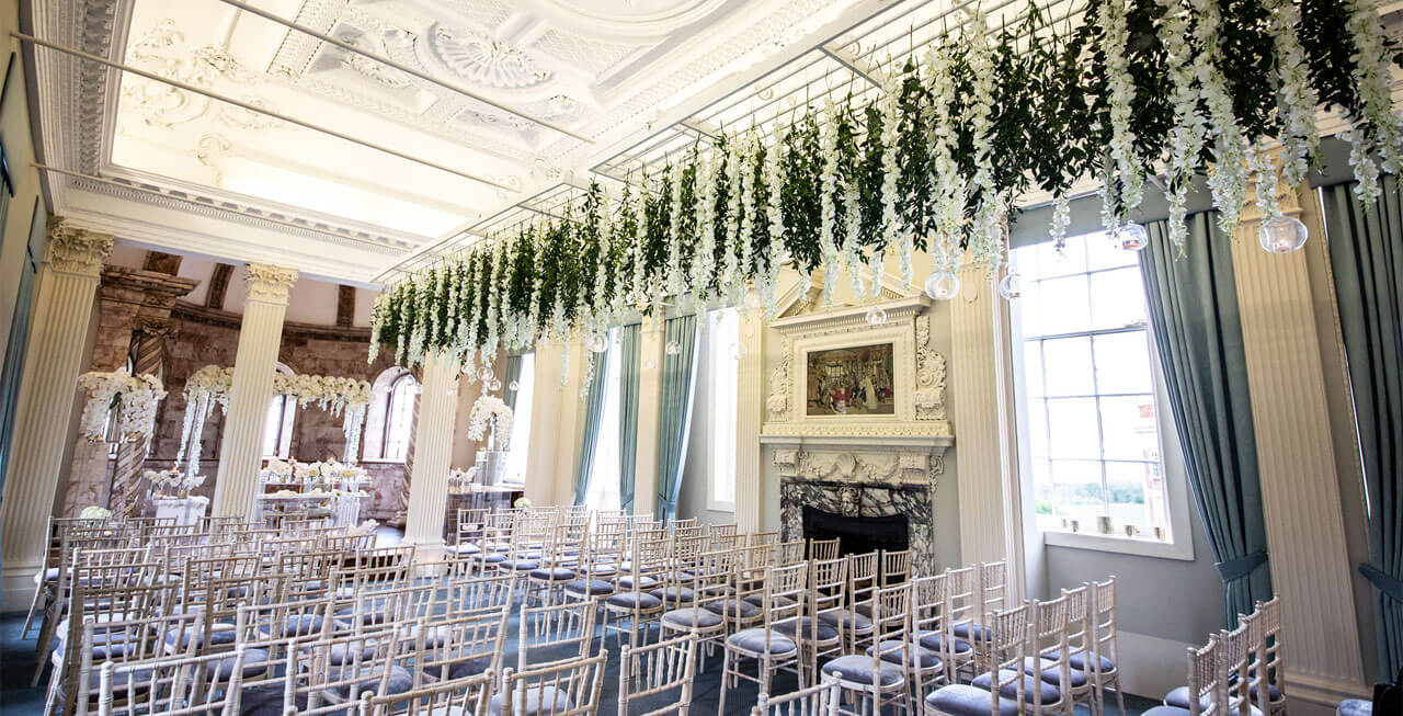 Photo of Hawkstone Hall dressed for a wedding