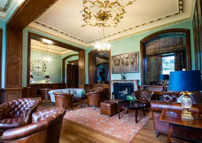 Photo of a fireplace at Hawkstone Hall