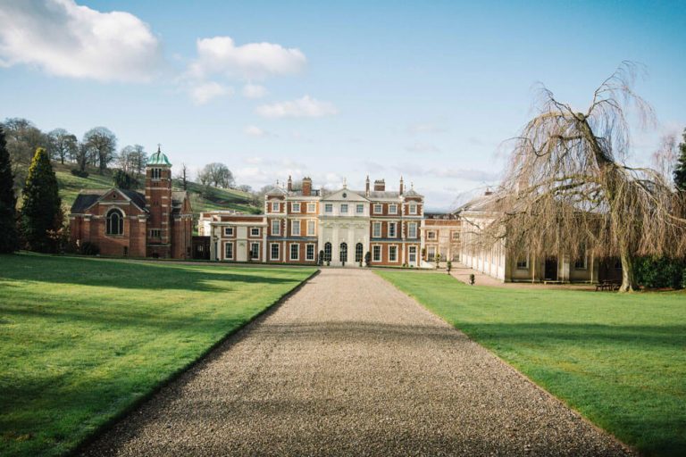 Photo of the drive up to the front of Hawkstone Hall