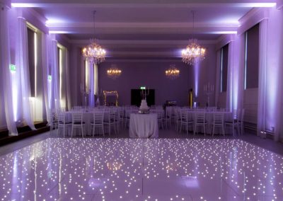 Photo of a wedding dance floor at Hawkstone Hall