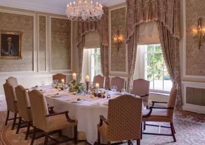 Photo of one of the dining rooms at Lucknam Park
