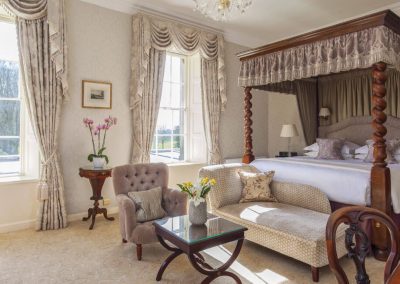 Photo of one of the bedroom suites at Lucknam Park