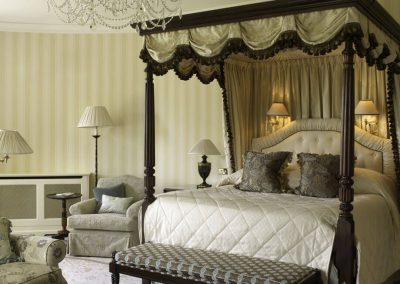 Photo of one of the bedroom suites at Lucknam Park