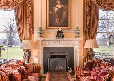 Photo of a fireplace at Lucknam Park