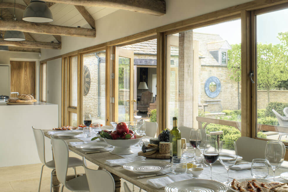 What better way to enjoy a meal than at Temple Guiting Barn Photo: What better way to enjoy a meal than at Temple Guiting Barn