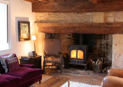 Photo of one of the fireplaces at Temple Guiting Estate