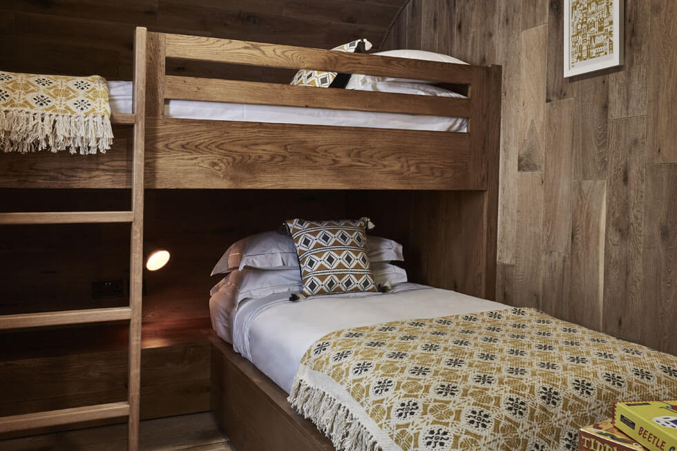 Photo of the second bedroom in the Treehouse at The Fish Hotel