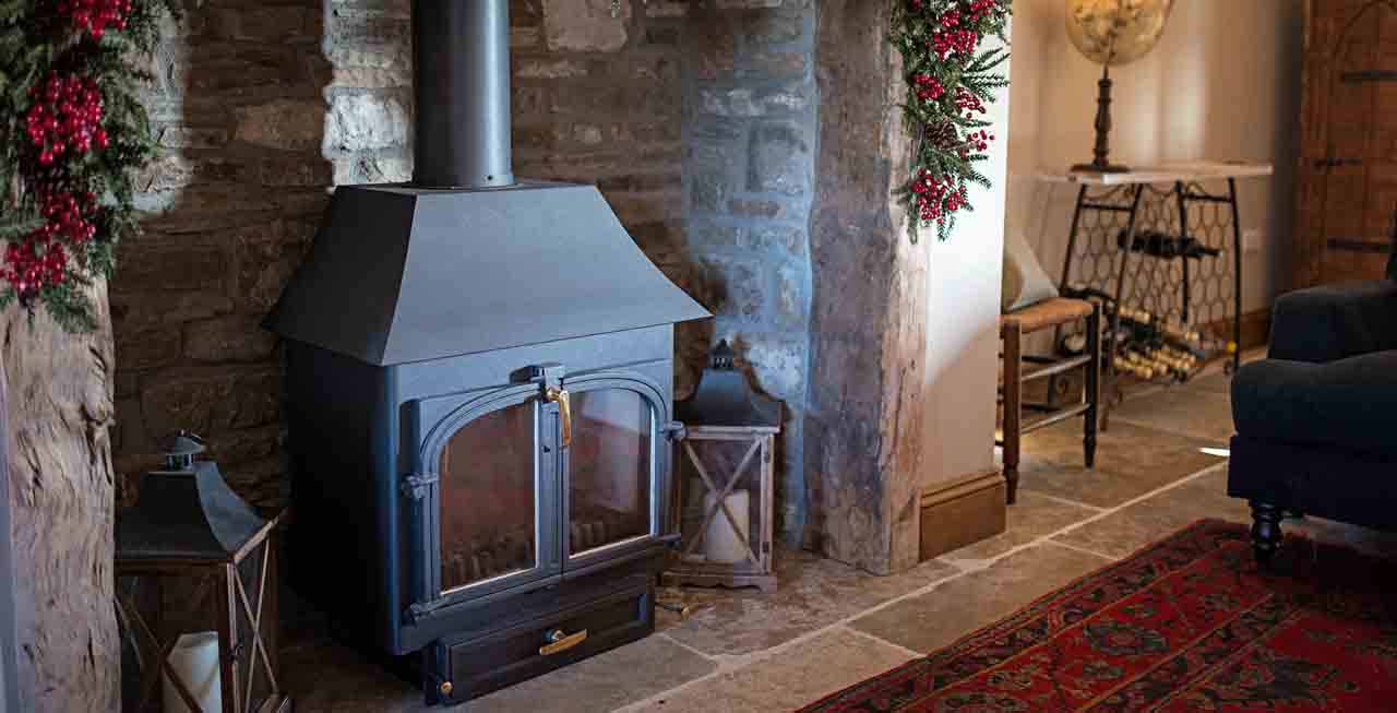 The wood burner at The Old Byre The wood burner at The Old Byre